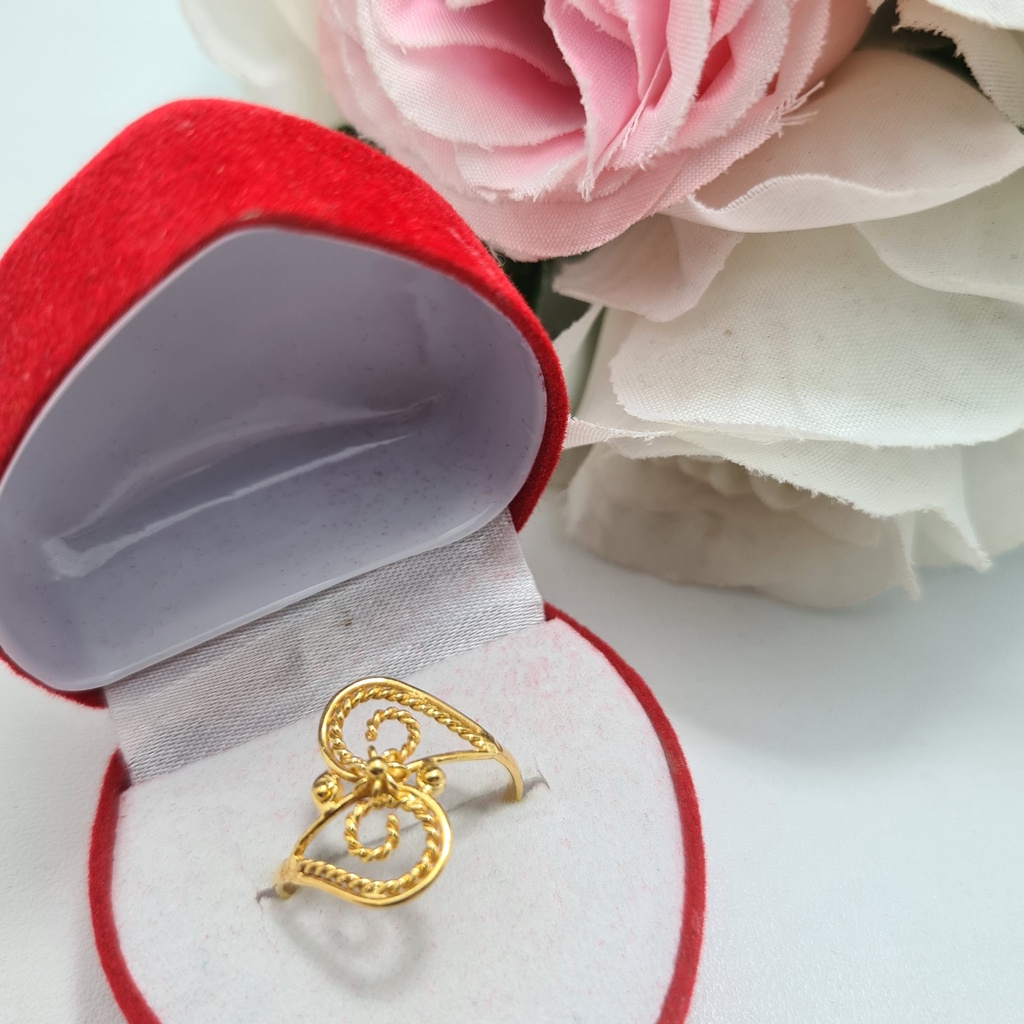 Cincin Emas Muda Silang Polos