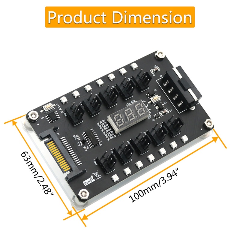 Btsg 4-Pin PWM Fan Power Supply Adapter 1sampai10 Splitter 10arah Hub PC Untuk Case Internal Motherboard Fan Power Extension