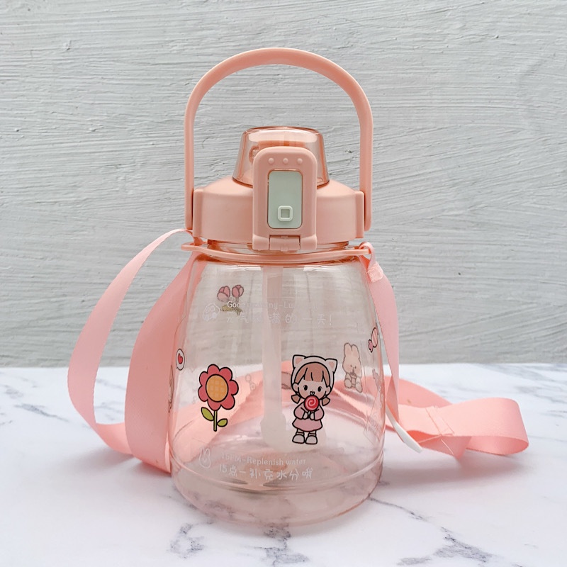 BOTOL MINUM VIRAL GEMOY SUDAH + STIKER Botol Anak Big Belly Children's Cup Bottle + Stiker / Cangkir Air Minum Jerami Besar 1100 ML / Botol Anak Big Belly