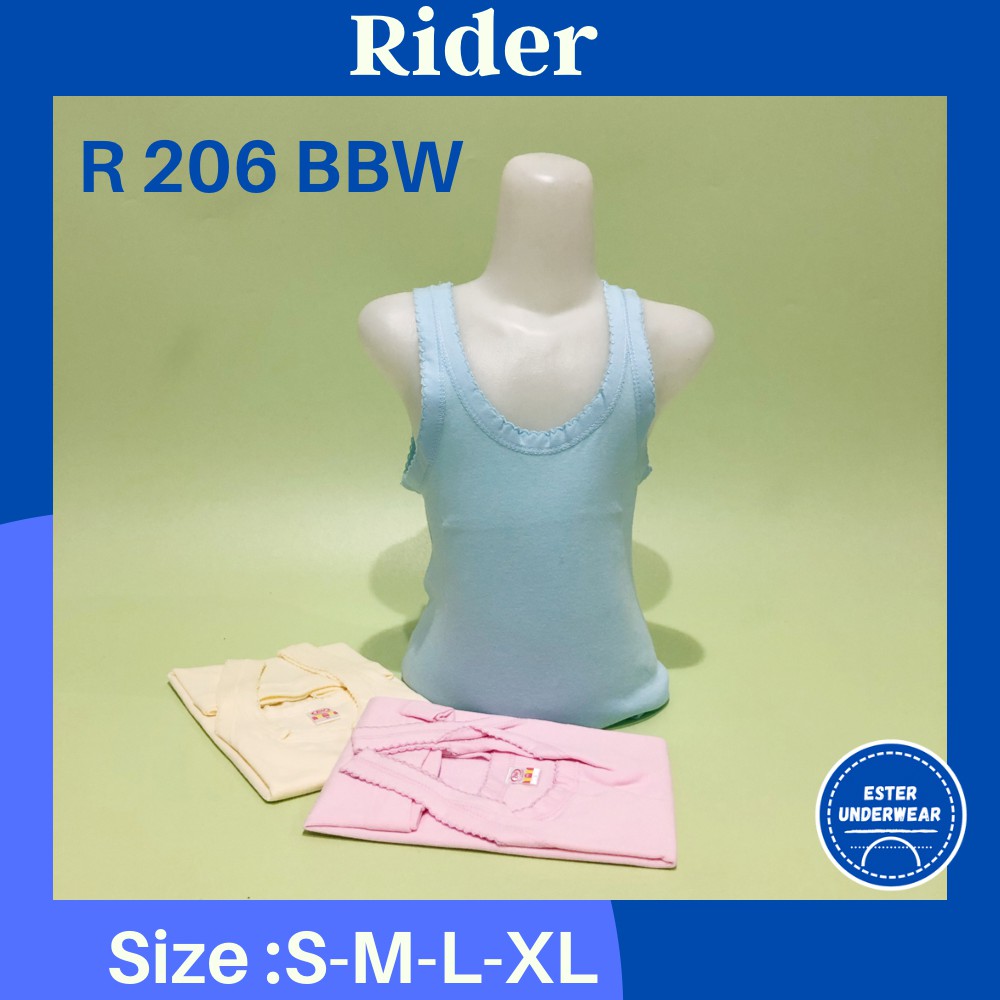 kaos singlet anak perempuan Rider R 206 BBW ISI-1PCS  Bahan Katun