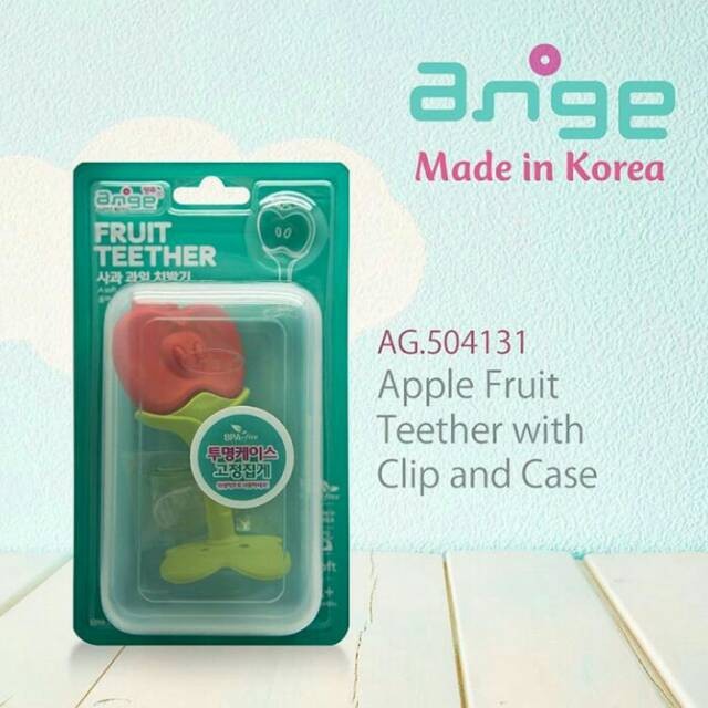 ANGE KOREA APPLE FRUIT TEETHER WITH CLIP &amp; CASE AG.504131