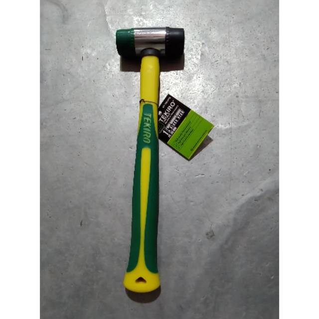 TEKIRO palu kombinasi plastik &amp; karet 35mm 2 way hammer green &amp; black head ORIGINAL