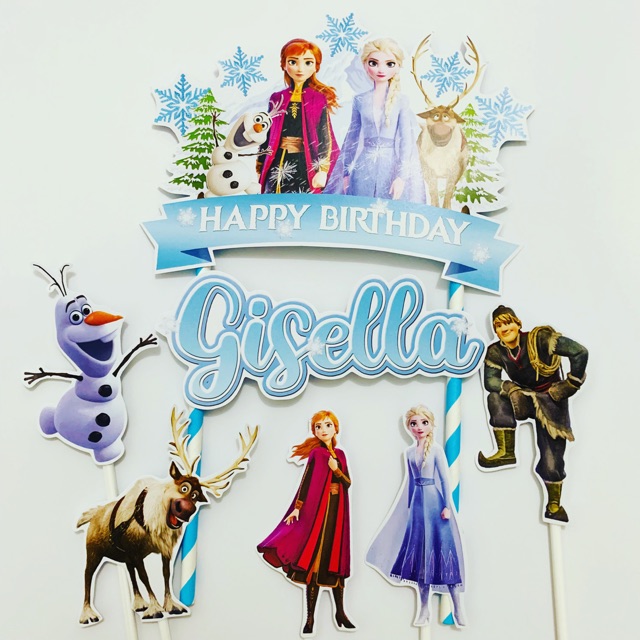 Frozen 2 Salju - Topper Cake Birthday / Hiasan Kue Ulang Tahun