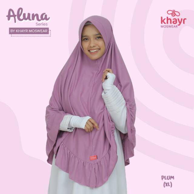 Khimar Pad Antem ALUNA/kerudung kaos/hijab syar'i