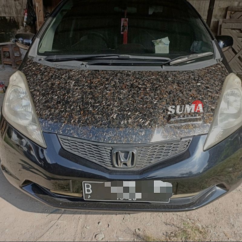 HOOD KAP MESIN HONDA JAZZ GE8 CARBON FORGED MIX YELLOW