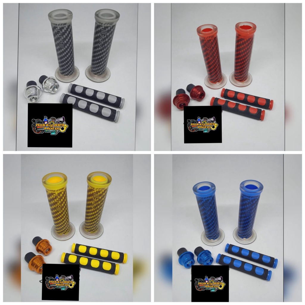 PAKET 3IN1 MURAH #GRIP KARBON+JALU STANG MINI+KARET HENDEL REM# UNIVERSAL SEMUA JENIS MOTOR