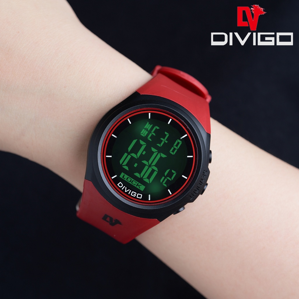 jam tangan pria  wanita divigo dv 2107   jam tangan digital led original water resistant 3atm