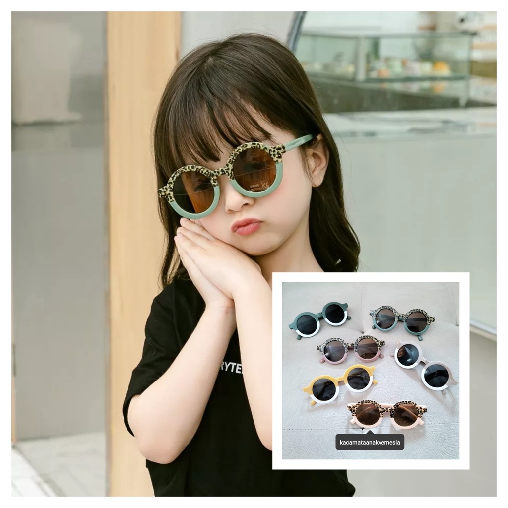 ✨ Kacamata Vernesia ✨Kacamata Anak Import Bulat Kacamata Hitam Kids Usia 0 sd 8 Tahun Kacamata Bayi 