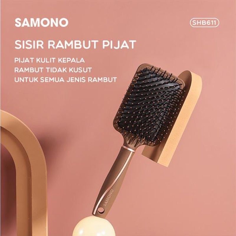 Samono Sisir Rambut Anti Kusut Hair Brush Comb Massage Semua Jenis Rambut Design Ergonomis SHB