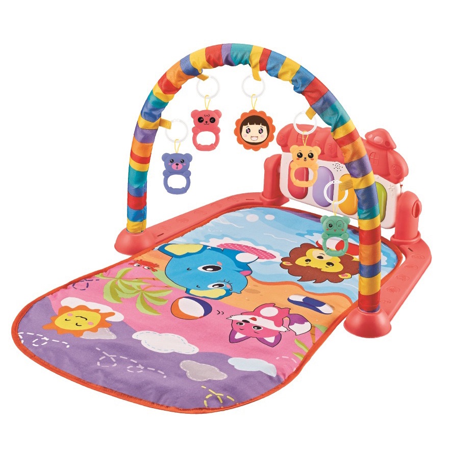 PROHEMAT MIISOO PEDAL PIANO FITNESS RACK Baby Musical Playgym Bayi Kerincingan Baby Gym babygym-911 Merah