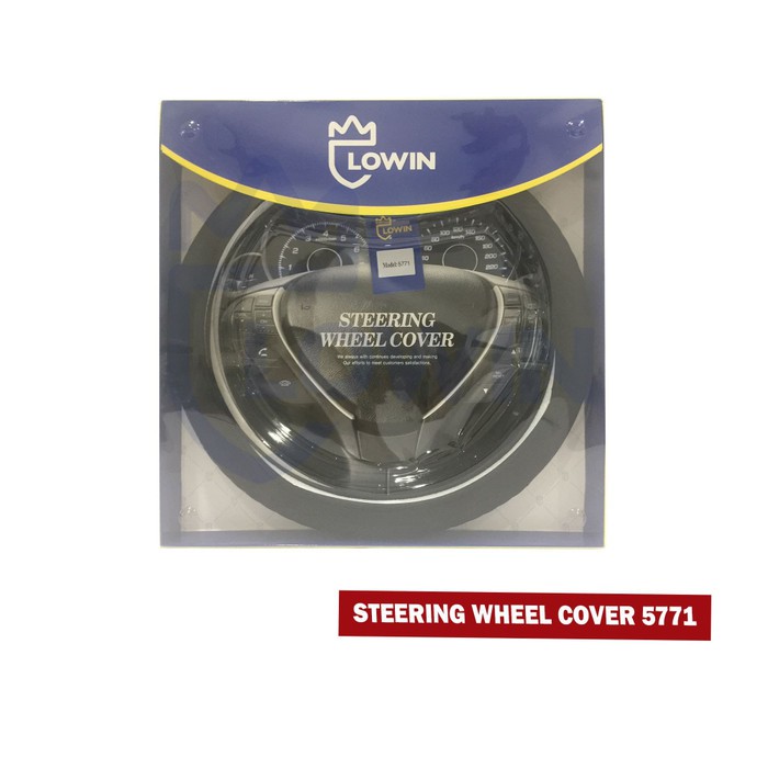 SARUNG SETIR MOBIL / STEERING WHEEL COVER PREMIUM KULIT LOWIN 5771