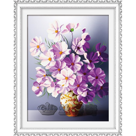 Paket Diamond Painting DOME 170076 Bunga Flower Ungu Purple Cosmos