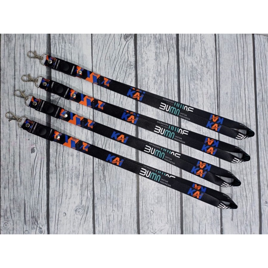 

Lanyard Motif KAI KERETA API BUMN LOGO BARU / LANYARD BUMN KAI Custom Full Printing PTS