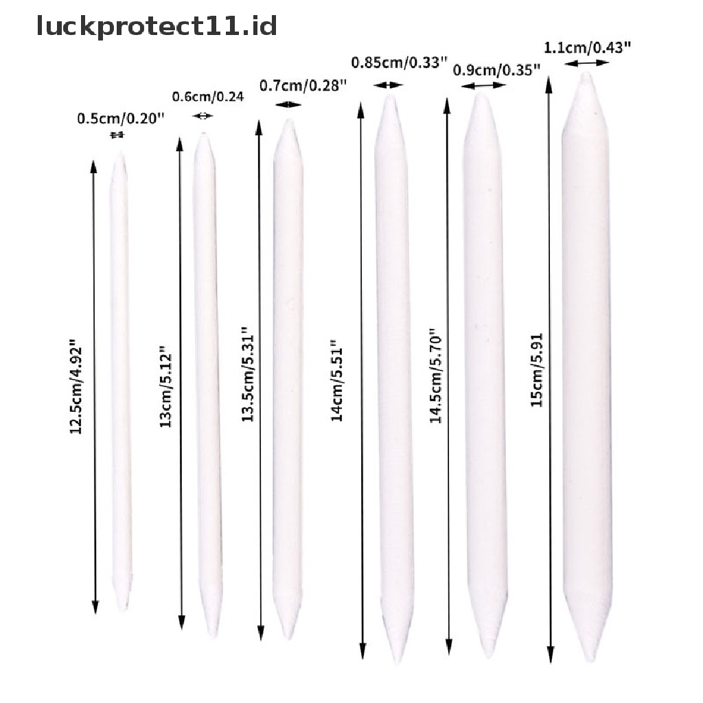 &lt; Luckprotect11.Id &gt; 6pcs/set Stik Blending Putih Noda Buntung Sketsa Gambar Artis