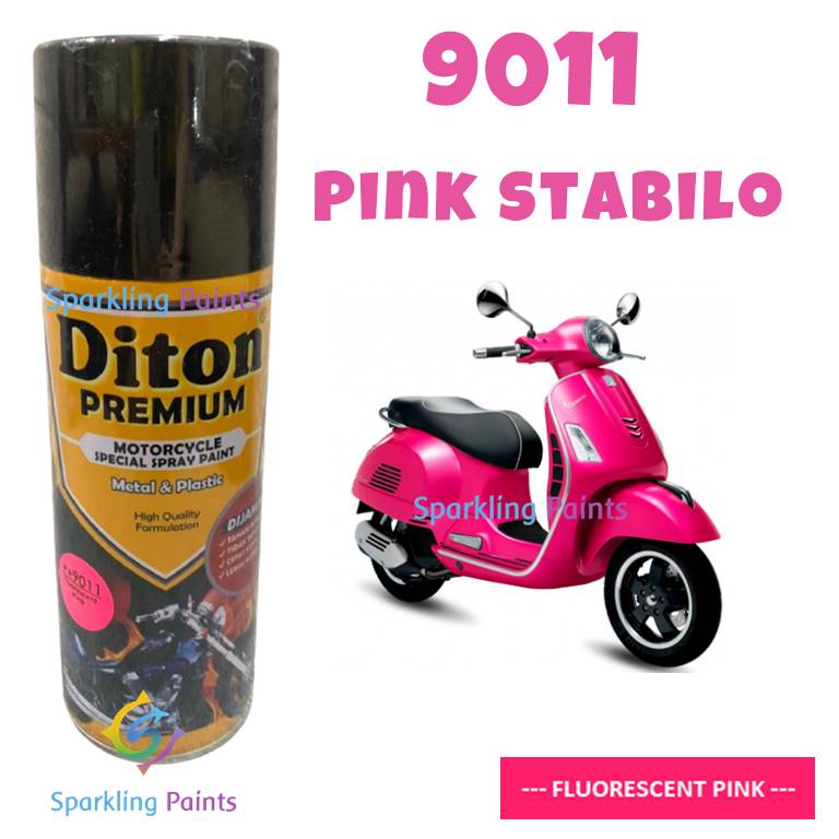 Pilox Diton Premium Fluorescent Pink 9011 400ml Warna Ping Pink Stabilo Merah Muda Cat Pilok Pylox Nyala Terang