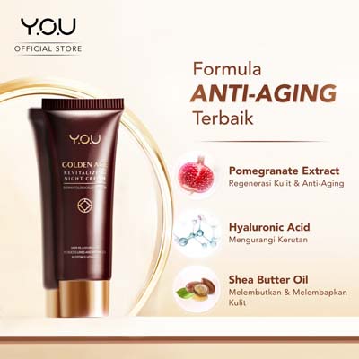 YOU Golden Age Revitalizing Night Cream 18g [ Overnight Skin Reviving Complex]