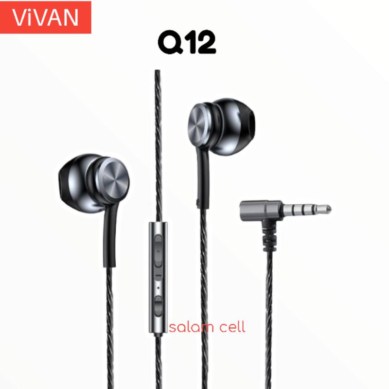 Headset Earphone Vivan Q12 Deep Bass Mega Bass Garansi 1 Tahun