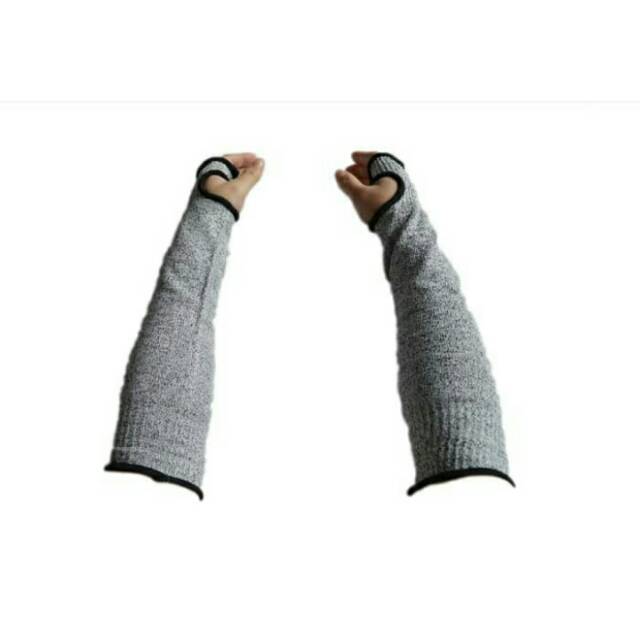 Sarung Lengan anti gores/bacok - hitam/silver