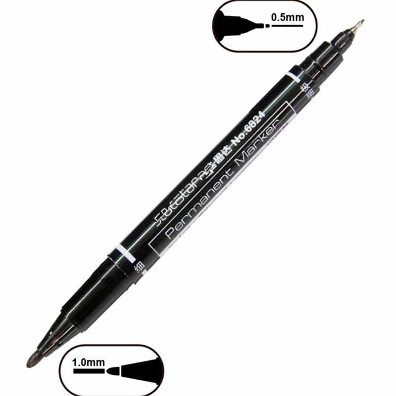 Pena Permanen Dual Head Tip Marker Pens Waterproof Pen Multifungsi Dekorasi Kayu Kertas Metal Tinta Anti Air Berkualitas