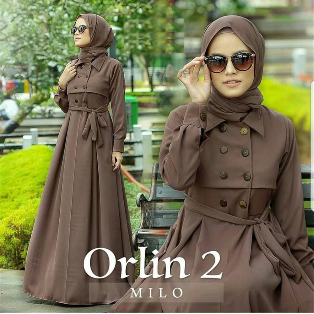 Orlin dress Muslim - Gamis muslim tanpa pashmina