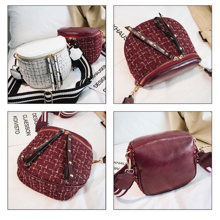 BJ72028 - BEIGE/BLACK/RED - TAS SLEMPANG SLING BAG TAS WANITA FASHION IMPORT MODIS ELEGAN TERMURAH TERLARIS TERBARU BAGSTORE JAKARTA TAS BATAM VC84645 BQ2706 ELJ5224 JT8744