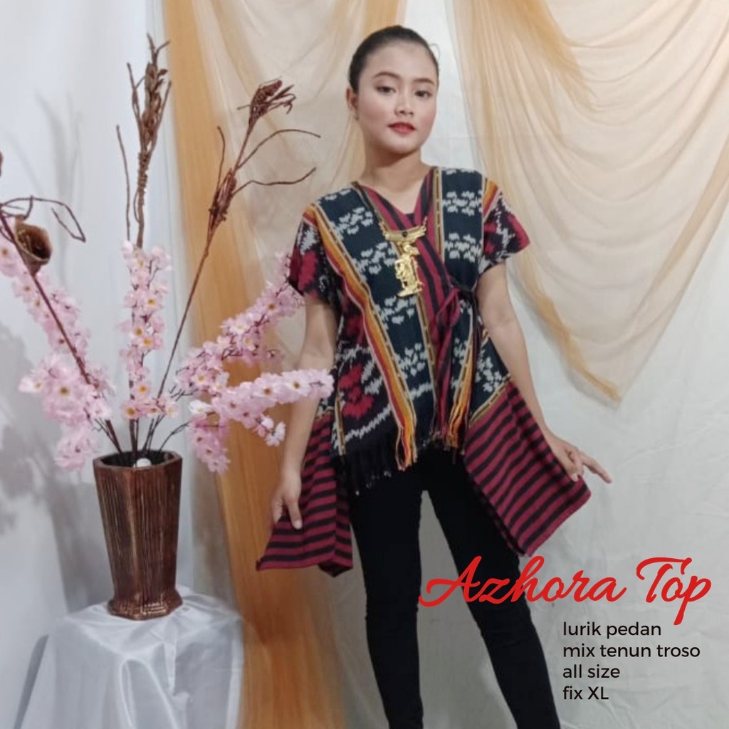 Azhora Top | Blus Tenun Wanita | Atasan Tenun Troso Ethnic