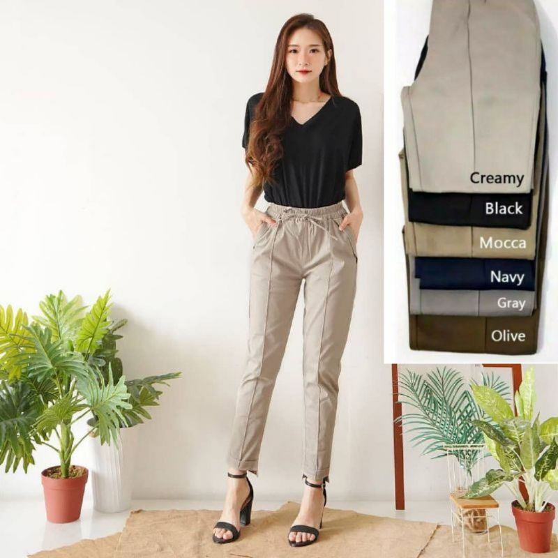 BAGGY PANTS PREMIUM AMERICAN DRILL GRADE A CELANA PANJANG WANITA