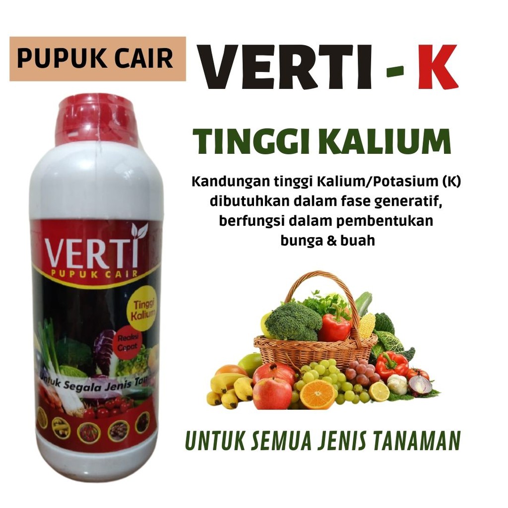 Jual Kalium Untuk Jahe Merah, Pupuk Kalium Untuk Ubi Jalar, Pupuk Kalium Plus Calium VERTI - K Indonesia|Shopee Indonesia