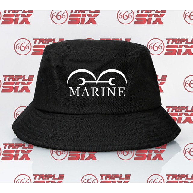 Topi Bucket Anime one piece marine logo