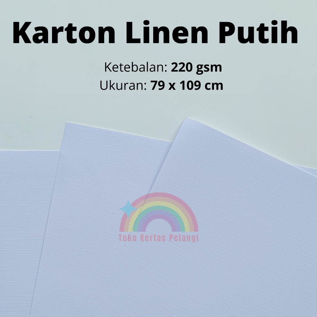 

Karton Linen Putih 220 gsm Ukuran A1 (79 x 109 cm)