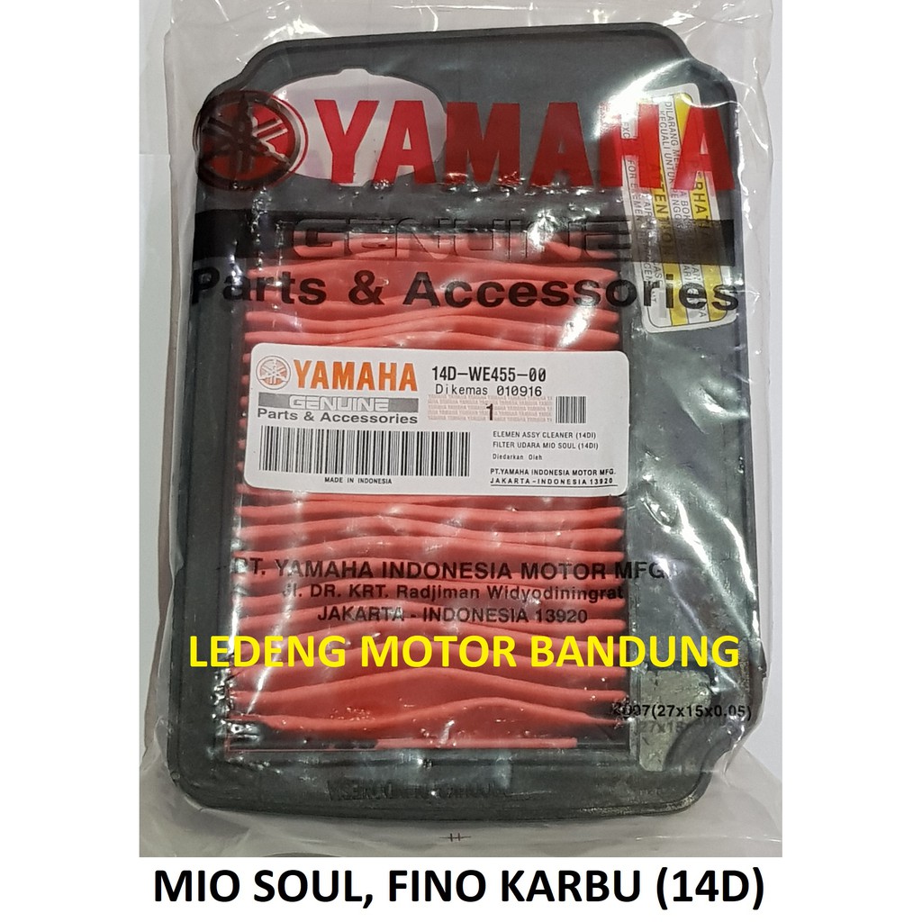 Original Saringan Filter Udara Soul Mio Fino Karbu Yamaha 14D-WE455-00