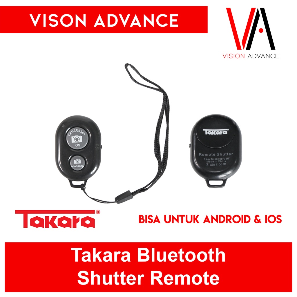 Takara Bluetooth Shutter Remote Control Selfie Shutter for Android IOS