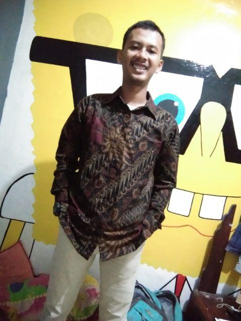 Risna Batik Krb Bunga Daun Biru Kemeja Batik Pria Lengan Panjang Primis Premium Exclusive