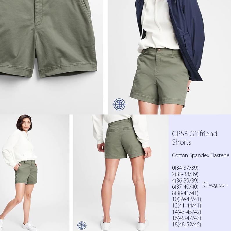ㄳ GAP Khaki Girlfriend Shorts GP53 GIRLFRIEND SHORTS STOK BANYAK 2990 ☁