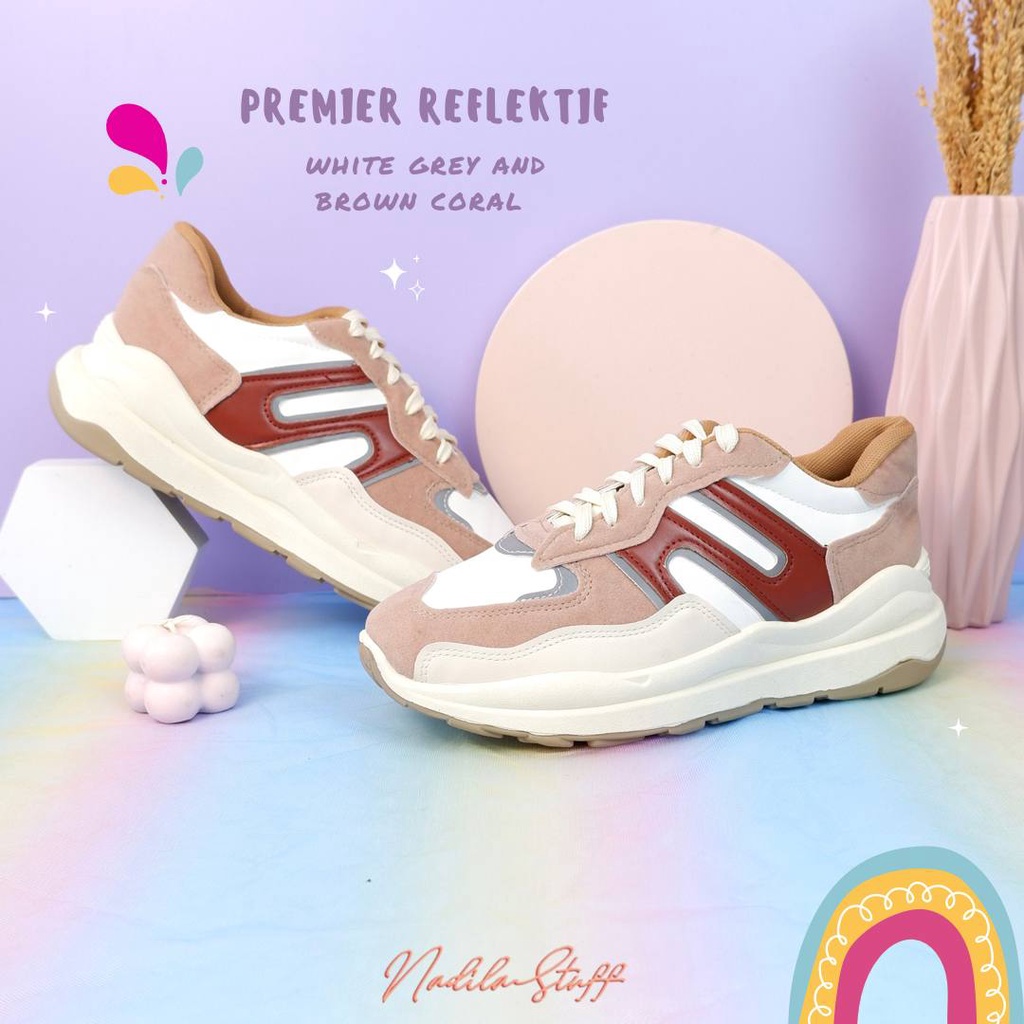 NADILASTUFF PREMIER Reflektif Sneakers Sepatu Wanita Premium