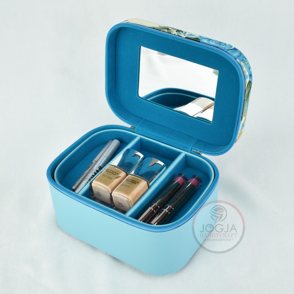 Blue Flower Tempat Make up / Tas Kosmetik / Beautycase /Cosmetic Case