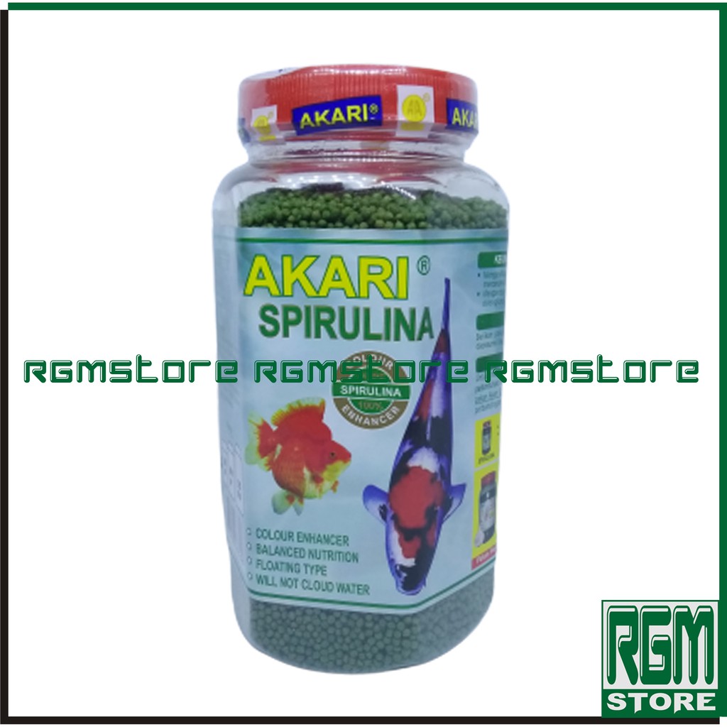 AKARI Spirulina Makanan pakan pelet ikan hias koki koi 300 gram murah