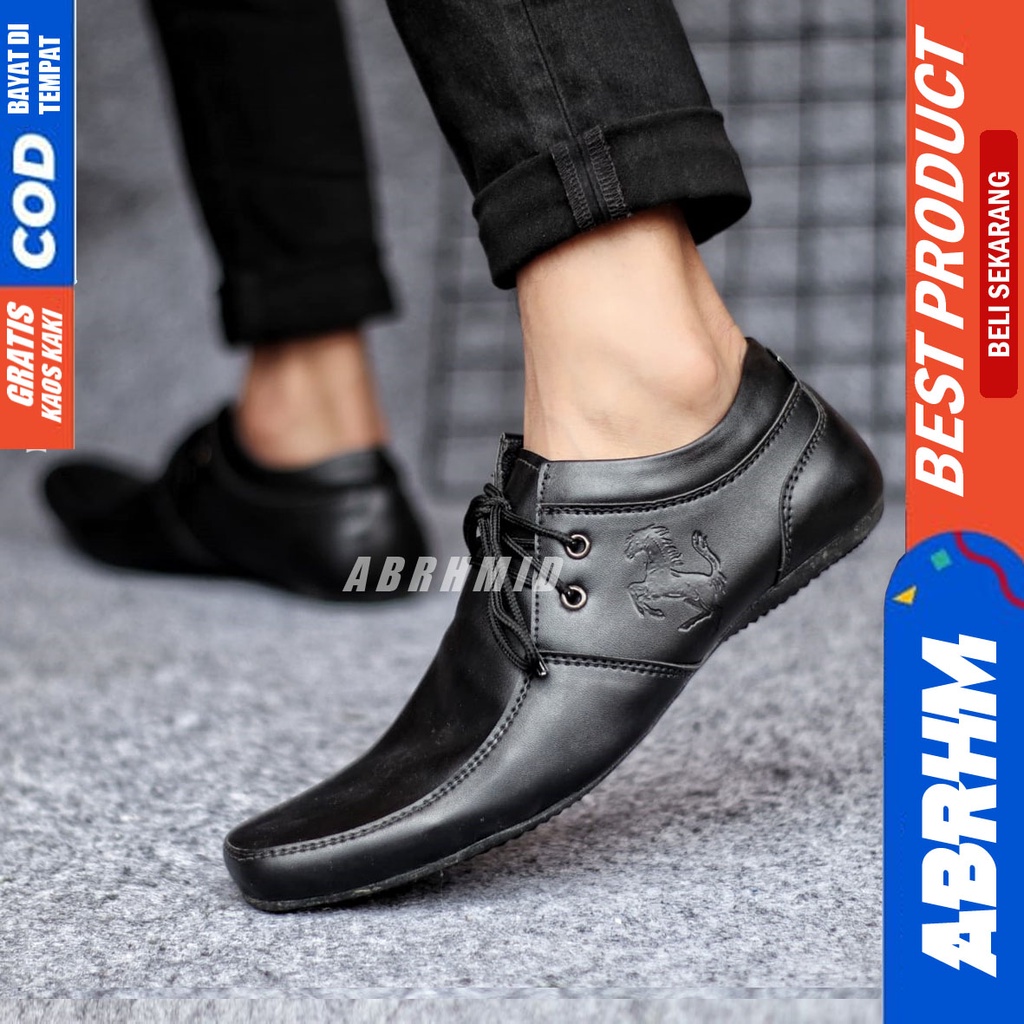 ABRHM x LETO Sepatu Formal Casual Pantofel Pria Kerja Kantor Kuliah Cowok Keren Originall