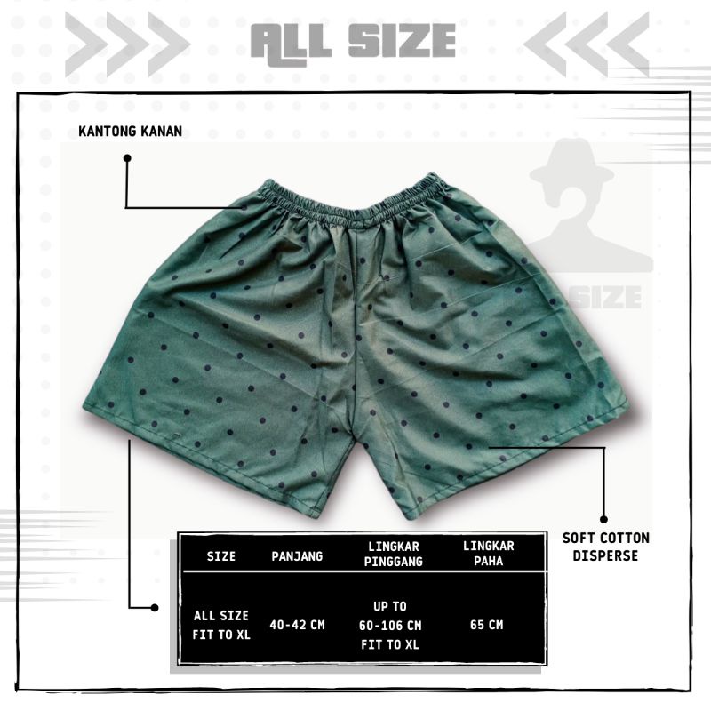 [ 45 MOTIF ] celana pendek boxer/kolor santai pria/wanita remaja/dewasa motif kotak/keramik hitam putih biru-M-8