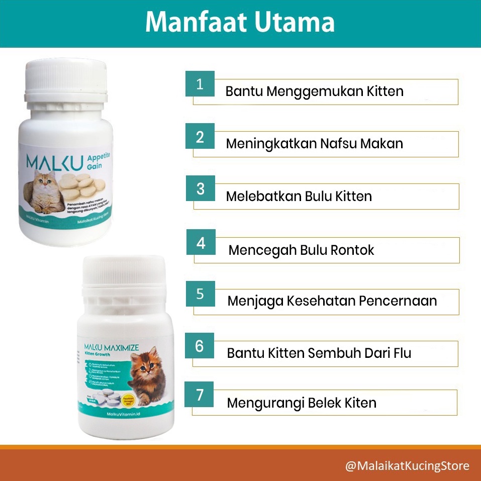 Paket MALKU Nafsu Makan &amp; Bulu Lebat Kitten - Malku Vitamin