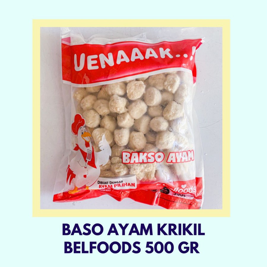 Bakso Ayam kerikil produk Belfoods 500 gr - FROZEN FOOD