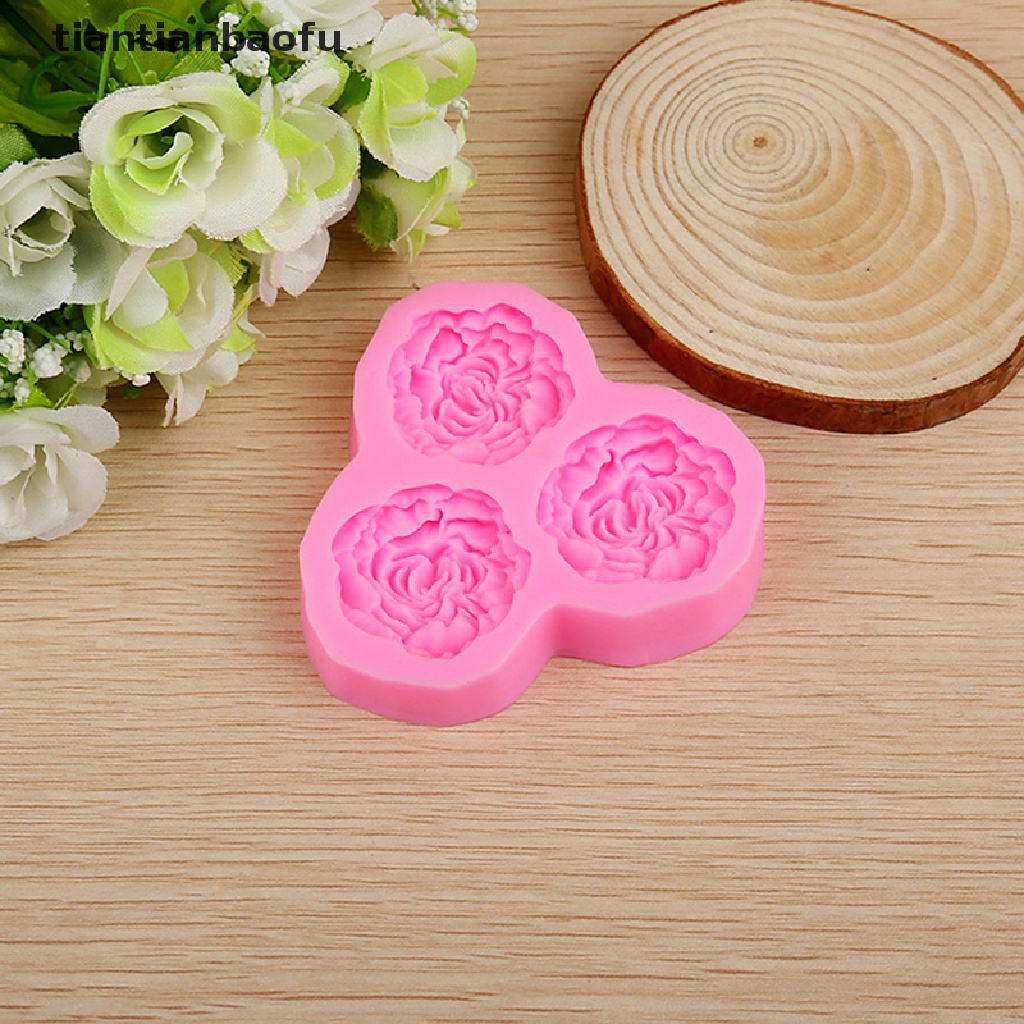 [tiantianbaofu] Peony Flower Silicone Mold Wedding Cupcake Topper Fondant Cake Decorating Tool Boutique