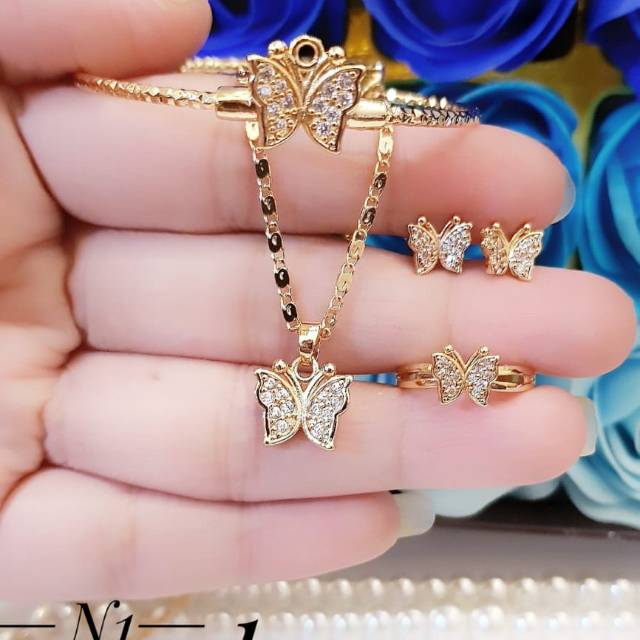 Xuping set perhiasan anak lapis emas 18k