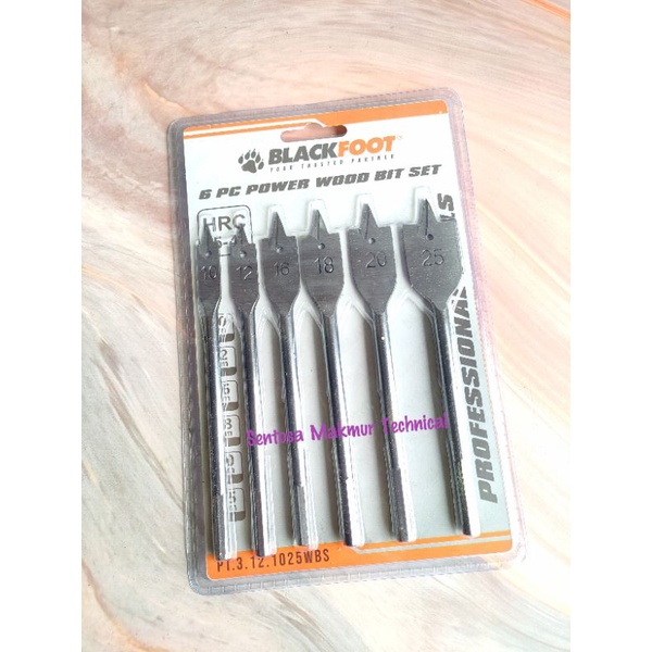 BLACKFOOT 6 PCS SET Mata Bor Kayu Kipas Wood Bit 10 16 18 20 25 MM 6PCS