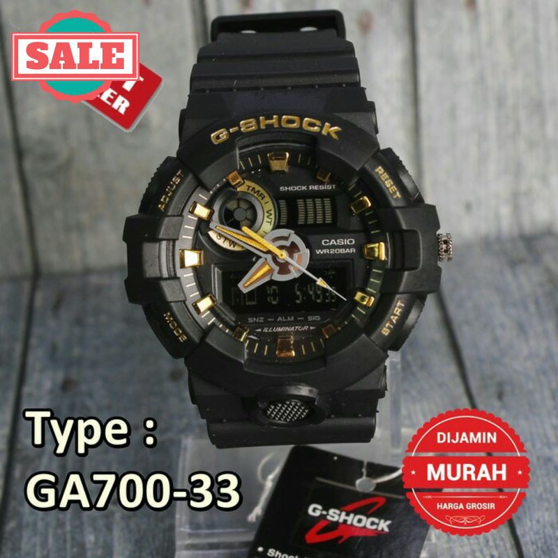 Promo JAM MURAH G SHOCK GA 700 BLACK GOLD