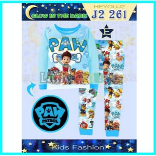 PIYAMA BAJU  TIDUR  ANAK  LAKI J2 GLOW  IN THE DARK  PAW PATROL 