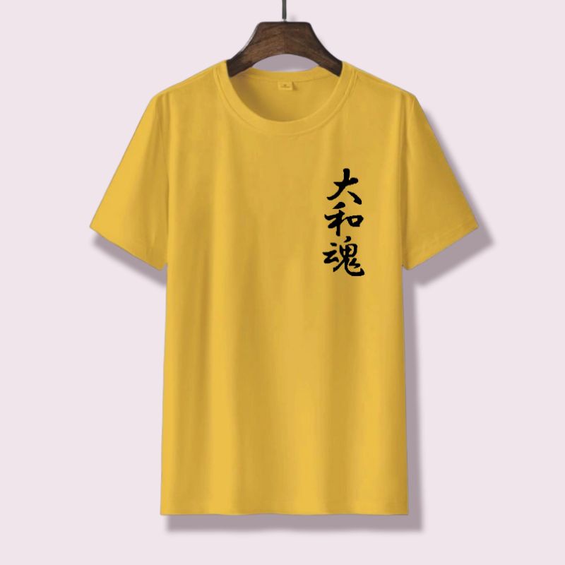 BAJU KAOS PRIA UKURAN S M L XL XXL XXXL 大和魂 HURUF MANDARIN