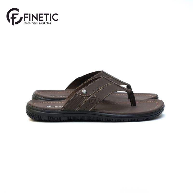 Beli 1 GRATIS 1 Sandal Kulit Pria Terlaris Finetic Original Ukuran 39 Sampai 43