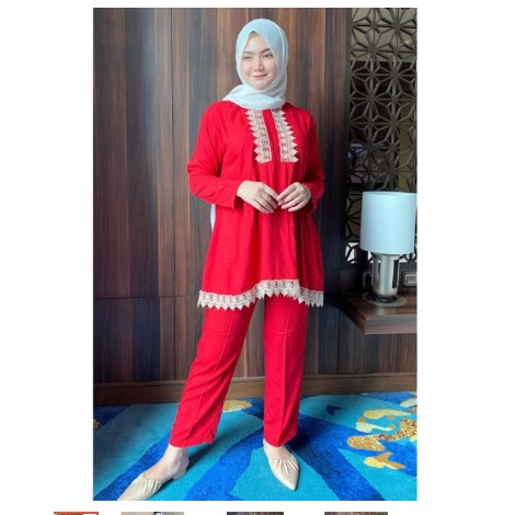 RANITA GLAMOUR SET / SETELAN ATAS ARABIAN POLOS LENGANPANJANG BAWAH CELANA / BAJU KONDANGAN KEKINIAN