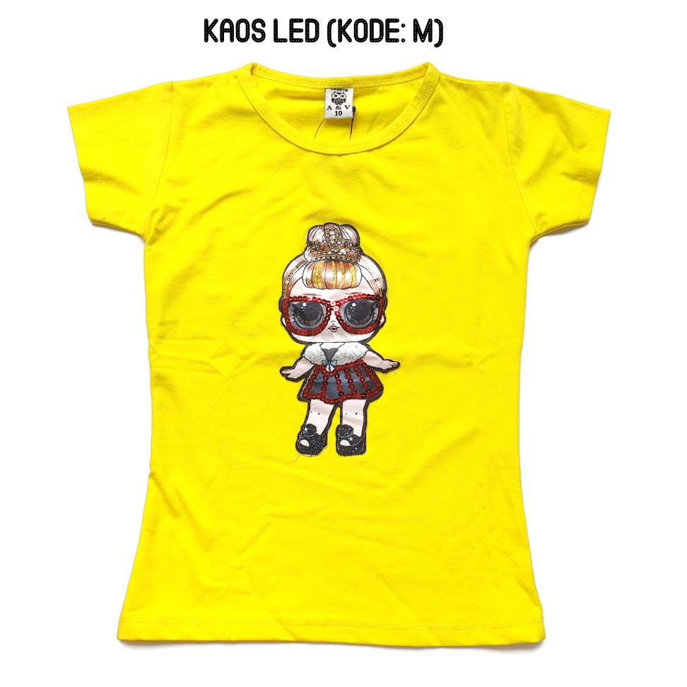 Kaos LED Anak motif LOL (motif K L M N O)